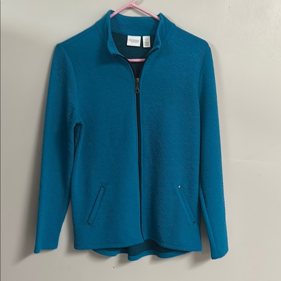 Chico's Teal Full-Zip Jacket - Picture 1 of 5